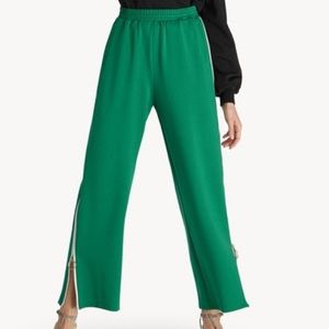 elastic waist side zip up pants